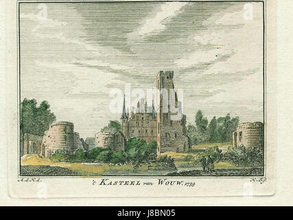 Kasteel van Wouw in 1739 Stock Photo