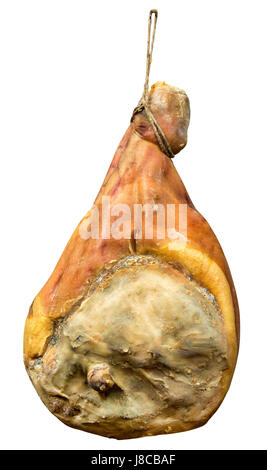 Italian ham or prosciutto hanging in meat shop in Rimini Stock Photo ...