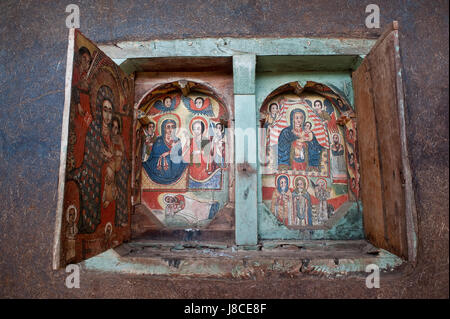 Painting in the Ura Kidane Meret monastery ( Ethiopia) Stock Photo