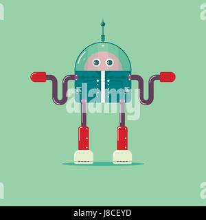 Flat robot illustration Stock Vector