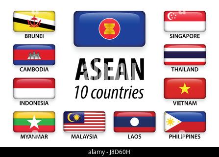 ASEAN and membership ( Association of Southeast Asian Nations ) . Shiny ...