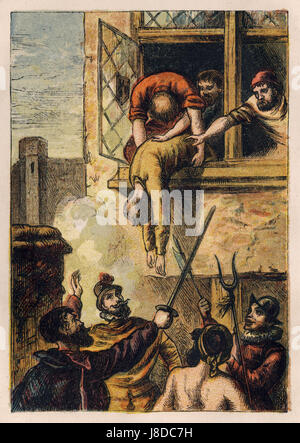 Joseph Martin Kronheim   Foxe's Book of Martyrs Plate II   Death of Admiral de Coligny Stock Photo