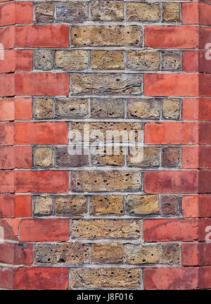Old grunge red and orange brick texture background with cracks mixed Stock Photo