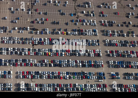 Large car parking with a large number of cars. Stock Photo