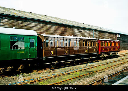 Vintage coaches, Tenterden railway station, tentergden Kent Stock Photo