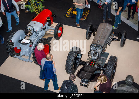 STUTTGART, GERMANY - MARCH 04, 2017: Tractors Lamborghini. View from above. Europe's greatest classic car exhibition 'RETRO CLASSICS' Stock Photo