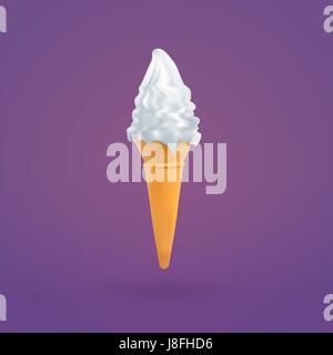 Ice Cream and Cone, Vector illustration of ice cream Stock Vector