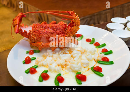 Steamed Australian lobster in Egg white Stock Photo