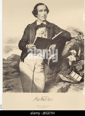 George French Angas, print by Charles Baugniet, 1849 Stock Photo