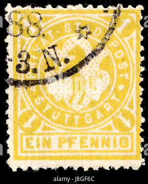 Germany Stuttgart 1886 local stamp   1 used Stock Photo