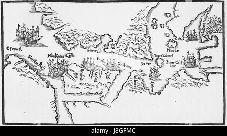 Map of Hudson Strait And Hudson Bay by Jens Munck 1624 Stock Photo