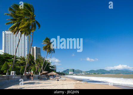 Nha Trang city beach in a sunny day, Nha Trang, Vietnam. Stock Photo