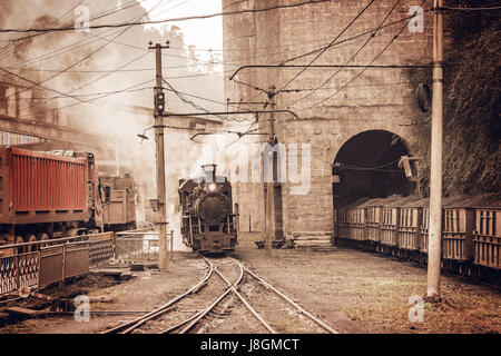 Narrow Gauge Steam Engine Loading Coal Stock Photo - Alamy