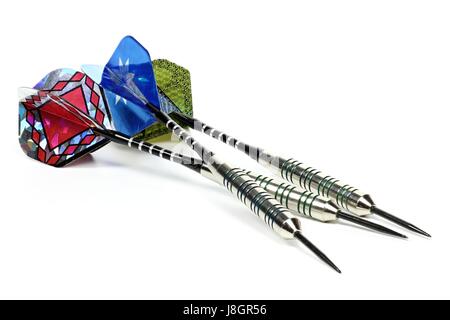 steel darts isolated on white background Stock Photo