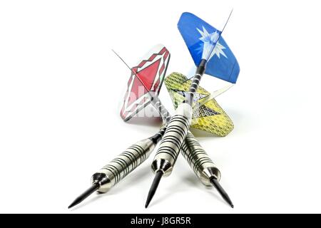 steel darts isolated on white background Stock Photo