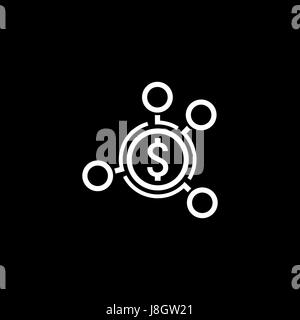 Money Distribution Icon. Flat Design. Stock Vector