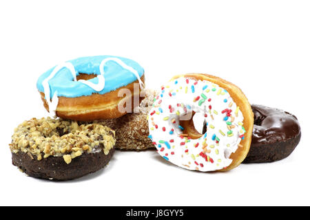 donuts isolated on white background Stock Photo