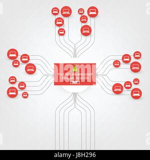 Encrypted Files,Lost Documents,Ransomware Attack,Failed,Vulnerable Network Threat Protection - IT Security, Corporate Networking Concept Design Vector Stock Vector