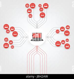 Vulnerability, Locked Devices, Encrypted Files, Lost Documents, Ransomware Attack - Failed, Vulnerable Network Threat Protection - IT Security Vector Stock Vector