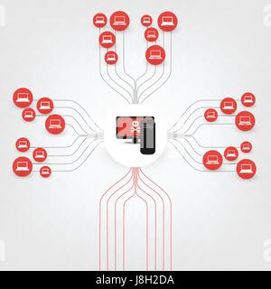 Vulnerability, Locked Devices, Encrypted Files, Lost Documents, Ransomware Attack - Failed, Vulnerable Network Threat Protection - IT Security Vector Stock Vector