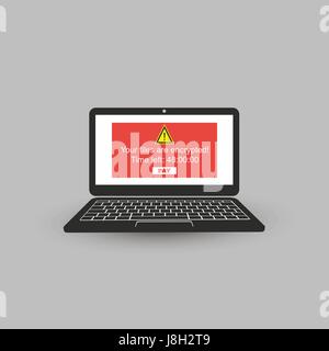 Locked Device, Encrypted Files, Lost Documents, Ransomware Attack - Virus Infection, Malware, Fraud, Spam, Phishing, Email Scam, Hacking - IT Security Stock Vector