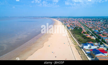 Aerial photography of Chatelaillon beach, near La Rochelle, Charente Maritime, France Stock Photo
