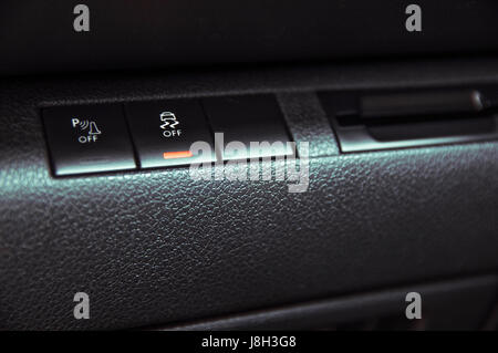 Button to disable traction control in the car Stock Photo