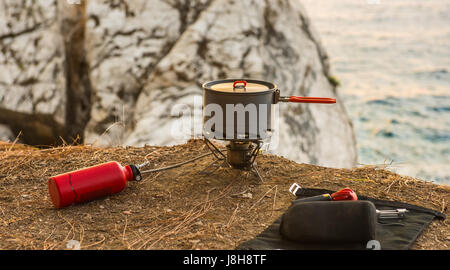 Tourist equipment and tools: camping gas Stock Photo
