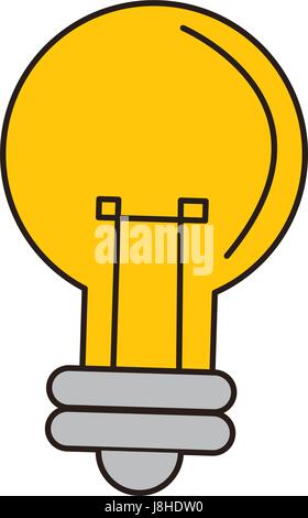 cartoon bulb light creativity business icon Stock Vector