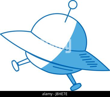cartoon ufo ship space transport icon Stock Vector