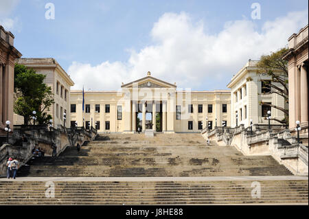 Front view of University of Havana, Cuba, located in the Vedado district of Havana. Stock Photo