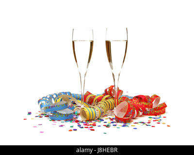 streamer confetti champagne Stock Photo