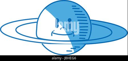 cartoon planet saturn galaxy icon Stock Vector