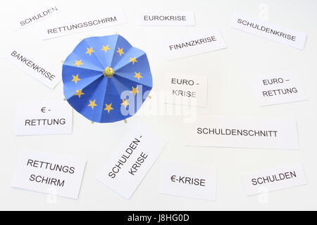symbolic, greece, euro, owe, rescue, bank, lending institution, symbolic, risk, Stock Photo