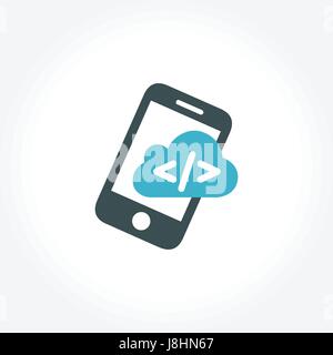 Smartphone Technology, Coding Concept Design Stock Vector