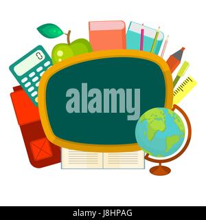 School supplies vector clip art objects. Stock Vector