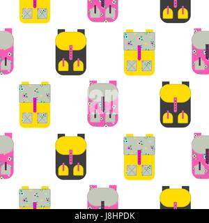 Backpack seamless vector pattern. Stock Vector