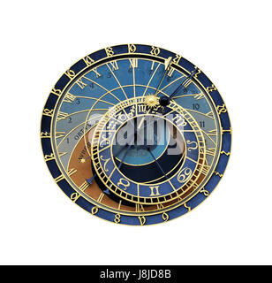 isolated, clock, prague, czech, travel, historical, isolated, emblem, tourism, Stock Photo