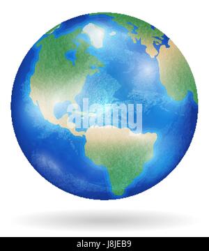 Blue planet earth clouds in night sky. Vector illustration with planet ...