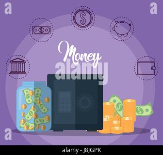 money related icons Stock Vector