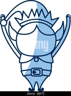 elf helper santa christmas celebration, outline icon Stock Vector