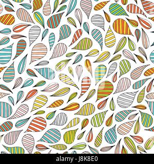 Hand drawn abstract seamless pattern in memphis style. Vector colorful bright colors on white background. Stock Vector