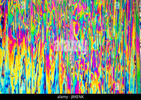 microscopic shot of urea micro crystals in polarized light Stock Photo
