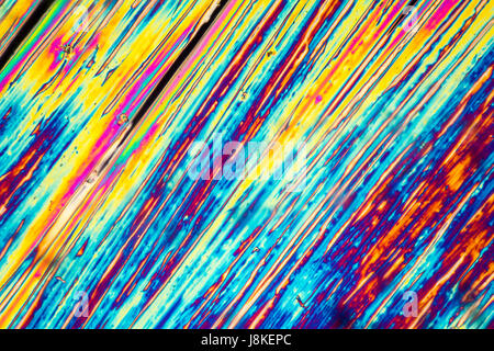 microscopic shot of urea micro crystals in polarized light Stock Photo