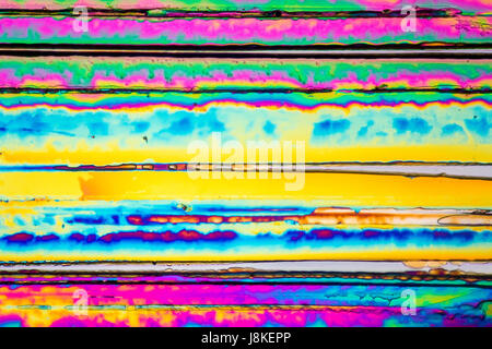 microscopic shot of urea micro crystals in polarized light Stock Photo
