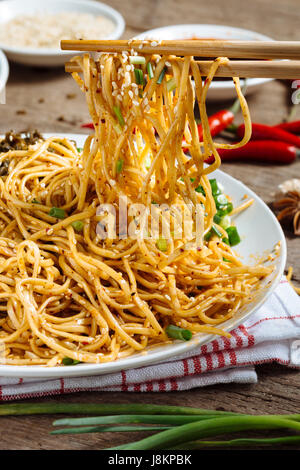 Traditional Chinese Snack, Yibin Burning Noodle. Stock Photo