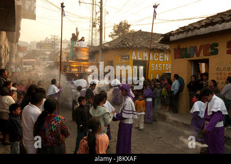 Easter Procession, Chichicastenango, Guatemala. Stock Photo