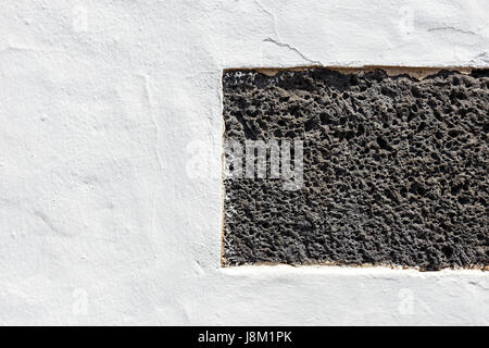 typical wall made seamless from volcanic stone, Lanzarote Stock Photo