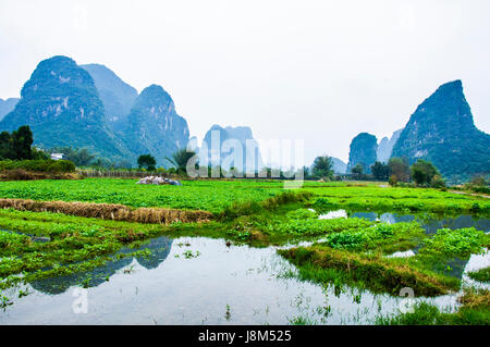 Mountains and countryside scenery Stock Photo