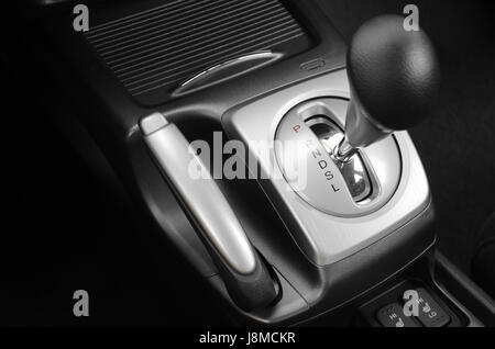 Automatic gearshift in black and white Stock Photo